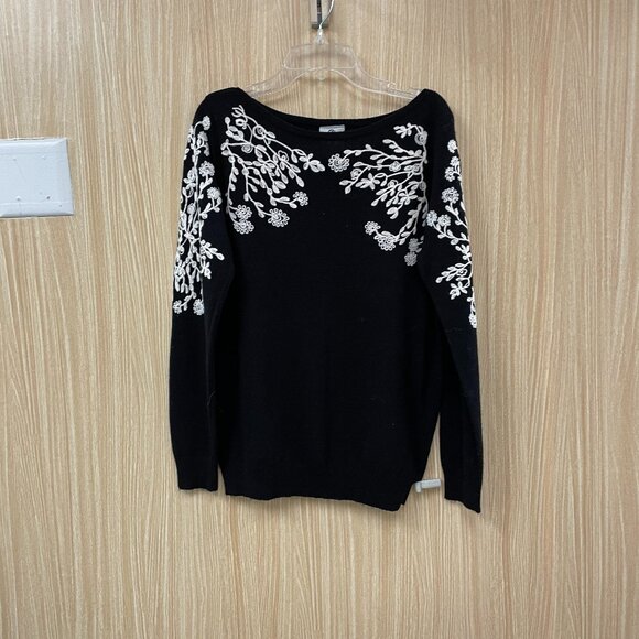 Rain + Rose black embroidered sweater size xs - Picture 1 of 4